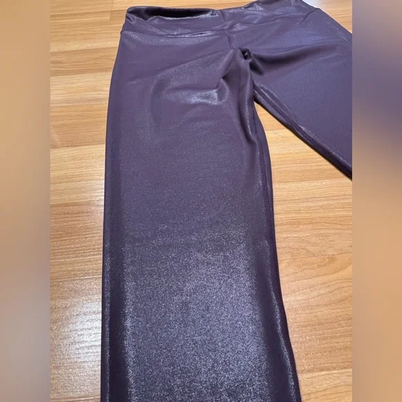 Zyia Light And Tight Plum Purple Metallic Shine Leggings Plus Size. - Picture 7 of 12